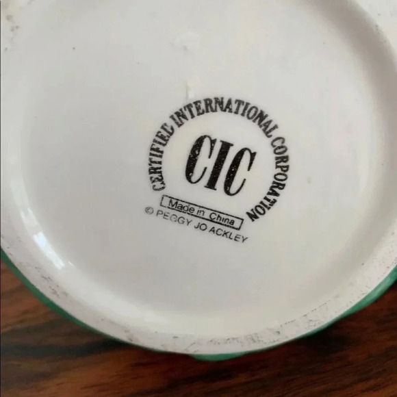 Peggy Jo Ackley Vintage Rose Teapot Pink Green Floral Ceramic Cottage core EUC - Picture 5 of 7